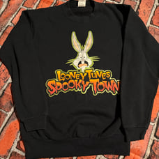 Vintage Six Flags Fright Fest Looney Tunes Bugs Taz Crewneck Sweater