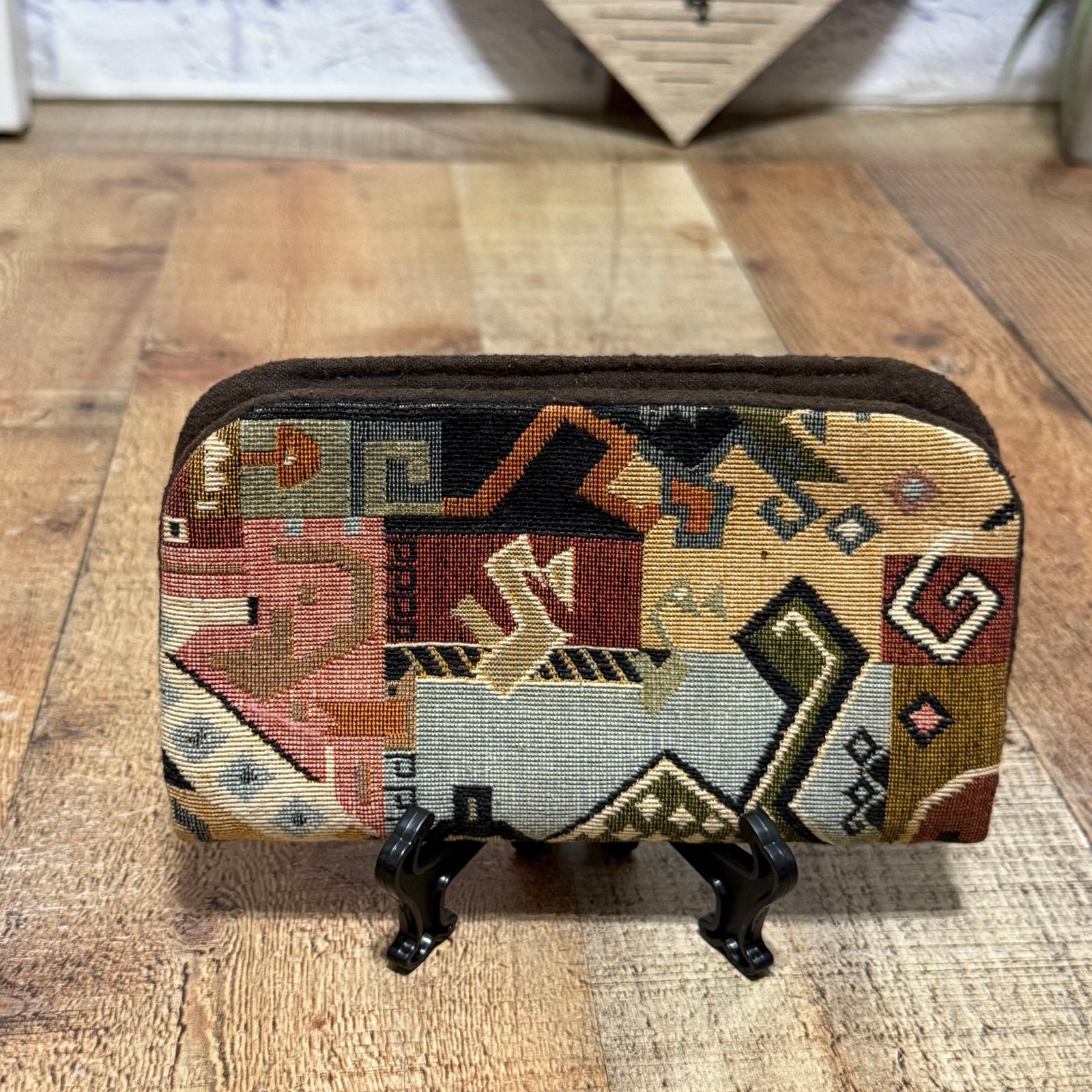 VTG James Avery Geometric Tapestry Travel Jewelry Keeper Storage Pouch Pre owned
