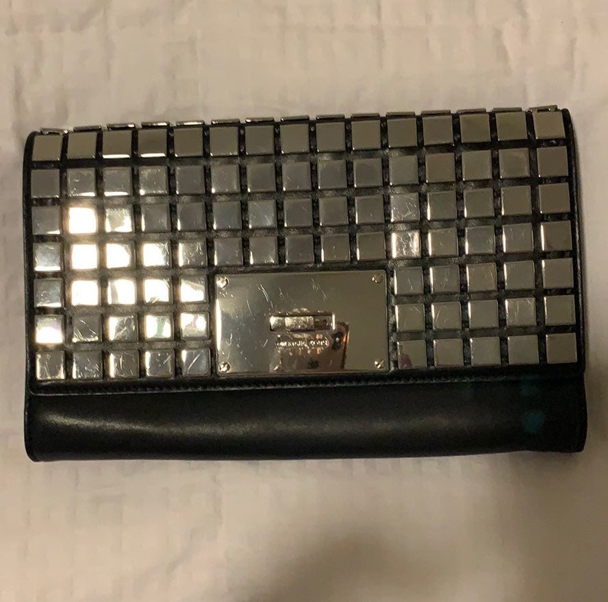 Michael Kors Black Mirror Clutch.