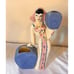 Vintage 1930's 40's Weil Ware California Pottery Colorful Lady Planter Vase 11