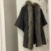 Faux Fur Grey Belted Cape