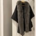 Faux Fur Grey Belted Cape