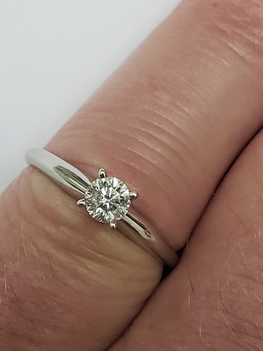 Estate 14k White Gold Engagement .25ct VS/G Brilliant Cut Diamond Ring
