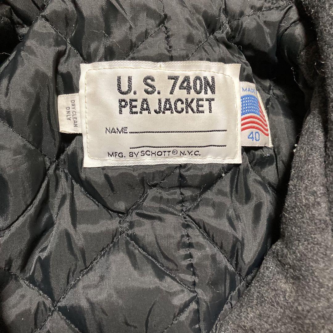 USA-made Schott U.S.740N PEA JACKET size 40 Peacoat