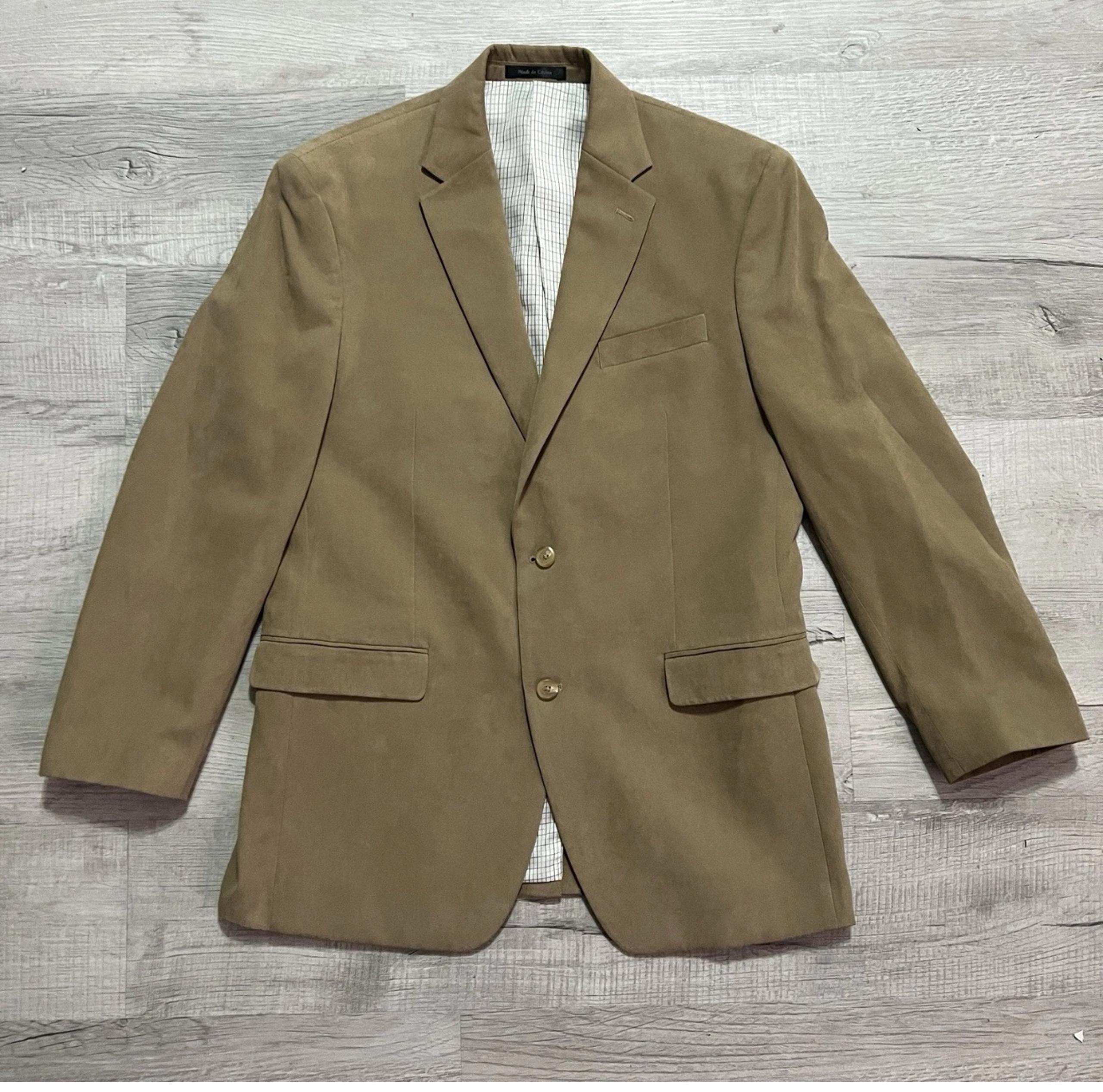 Lauren Ralph Lauren Blazer Mens 40R Khaki Camel Sport Coat 2 Button Classic Fit
