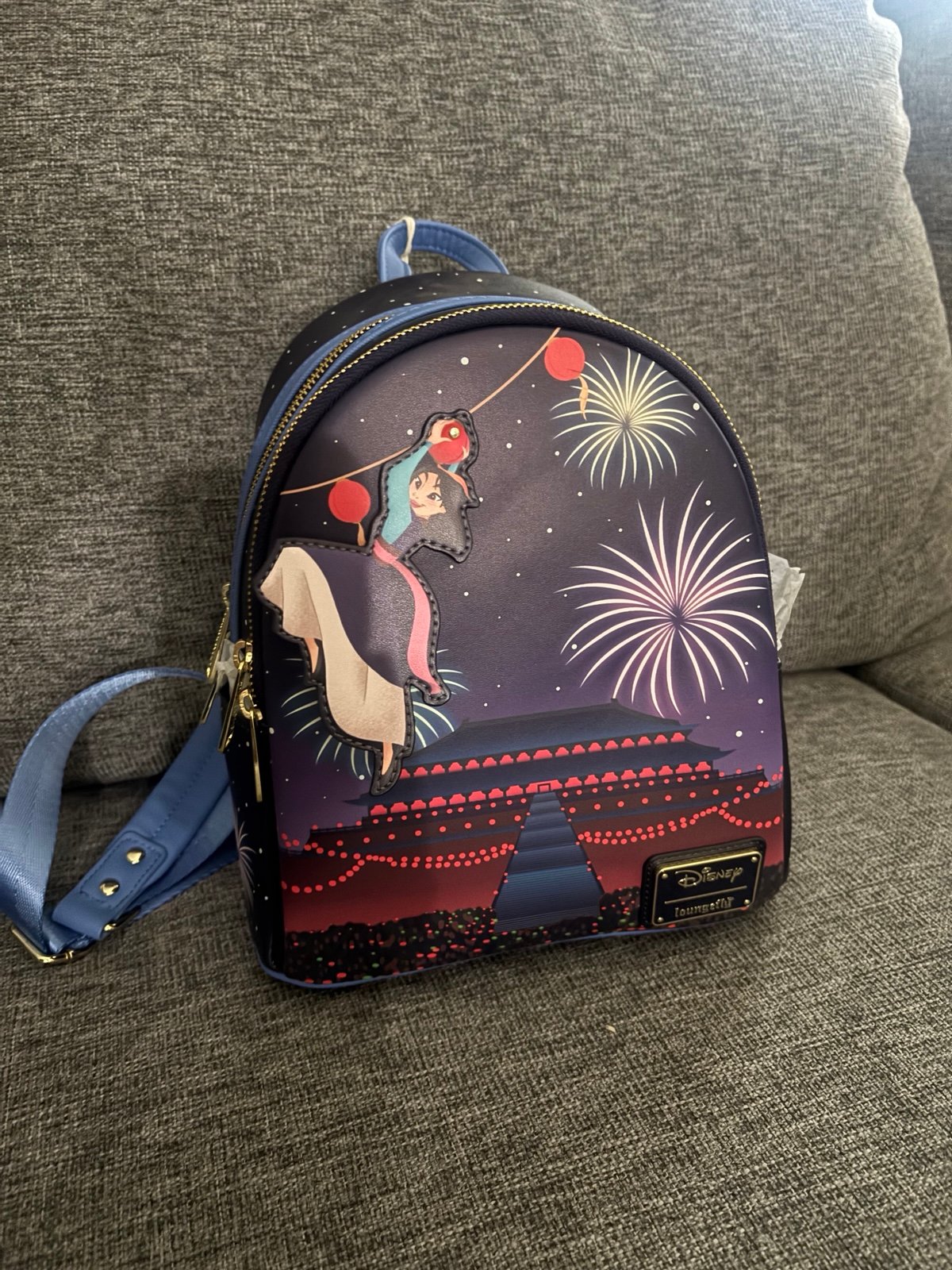 Loungefly Disney Princess Mulan Castle Light Up Mini Backpack