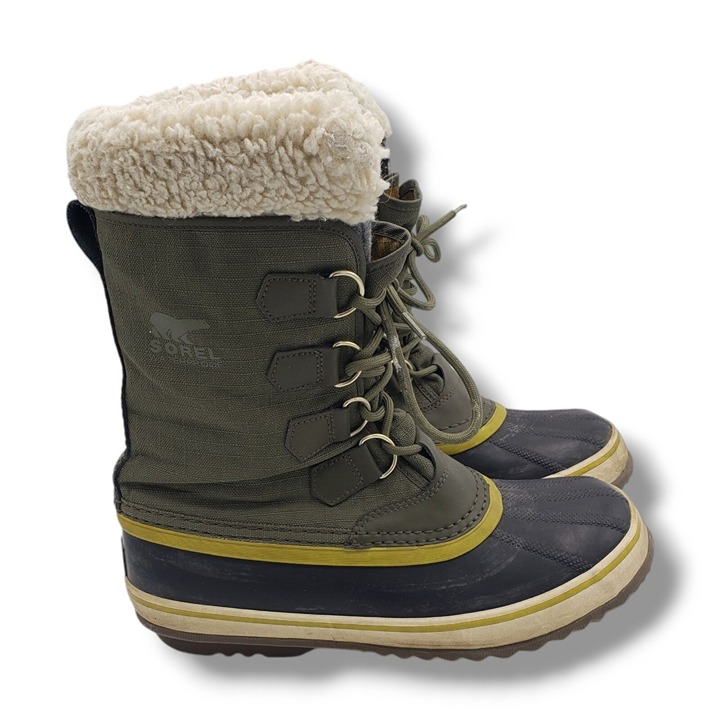 Sorel Winter Carnival Duck Boots Womens 9 Green Waterproof NL1495-214