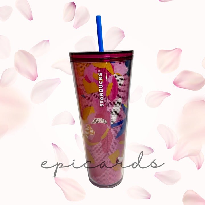STARBUCKS Spring 2023 Pink Floral Cold Cup Tumbler Venti 24 oz *New Release*