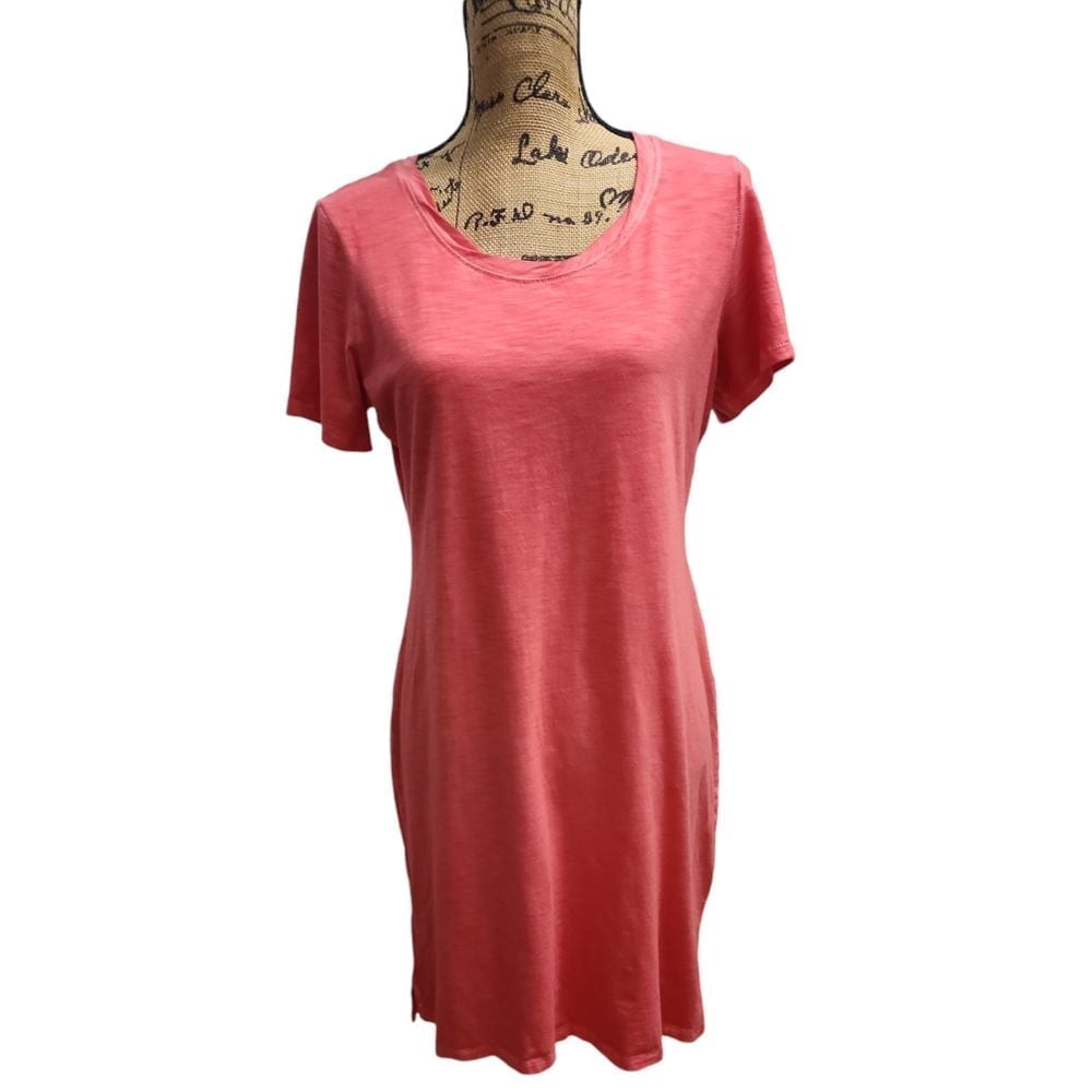 Tommy Bahama Coral Pima Cotton T-Shirt Dress Casual Beach Summer S/P