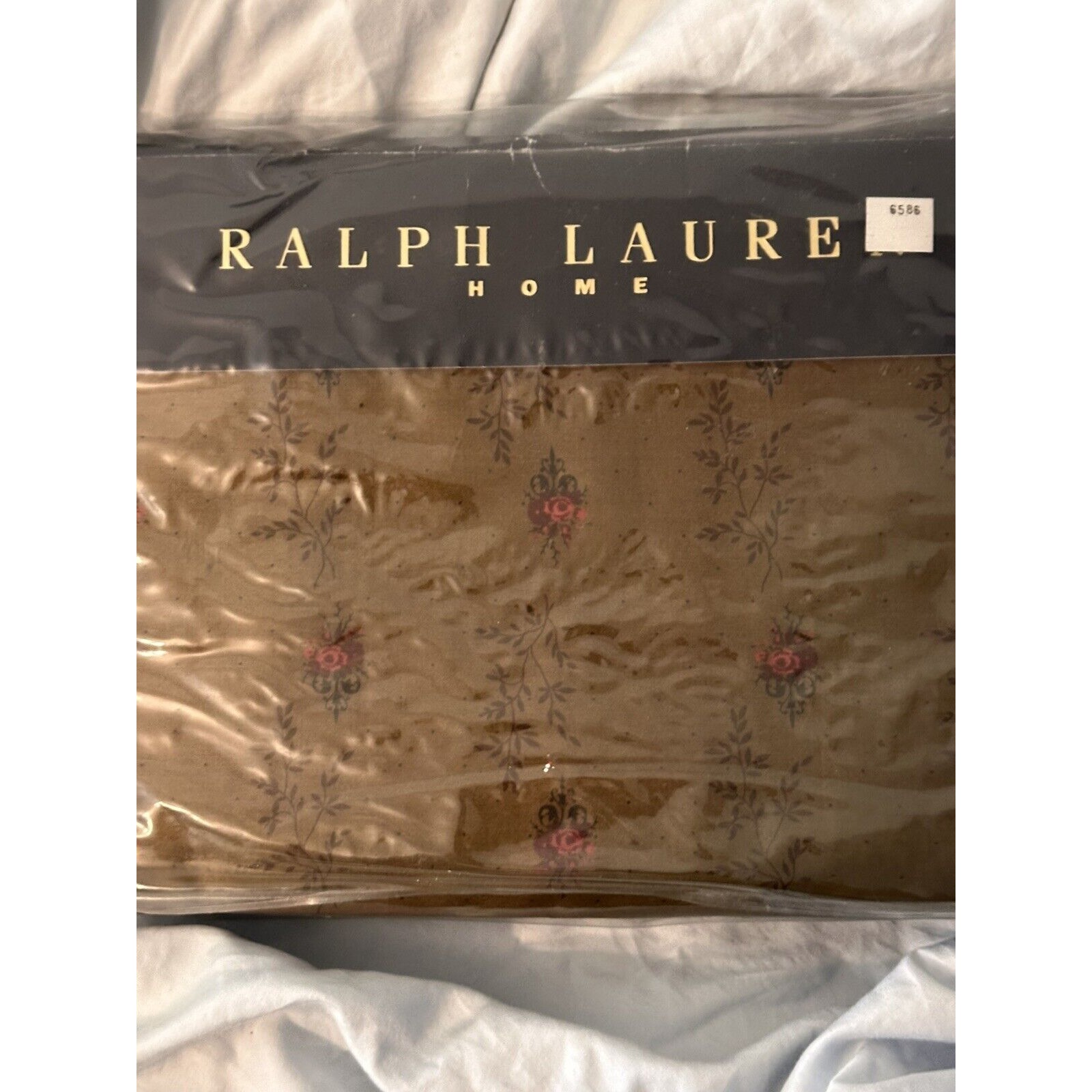 Ralph Lauren FORMAL GARDEN Brown Floral Flat Sheet Queen NWT vintage Dead stock