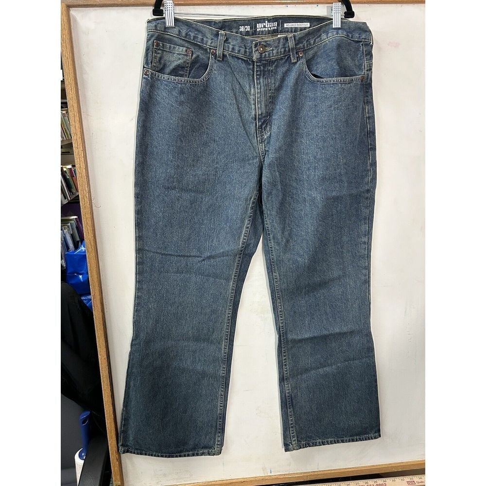 Urban Pipeline Jeans Mens 38x30 Blue Relaxed Bootcut Baggy Loose Preppy Skater