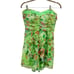JAYGODFREY Floral Print Strapless Romper Sleeveless Green Pink Size 4 NWT