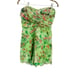 JAYGODFREY Floral Print Strapless Romper Sleeveless Green Pink Size 4 NWT