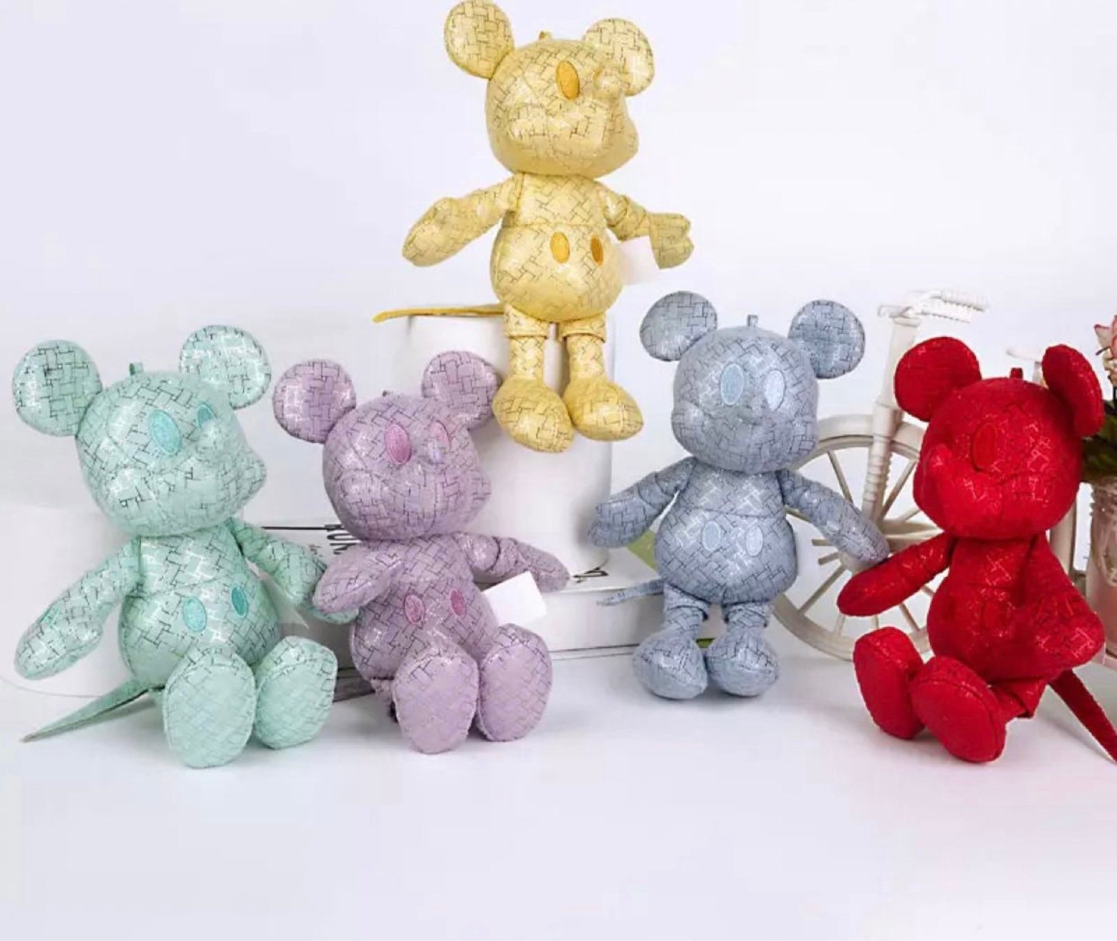 Disney Mickey Mouse Cute plush Red Blue Purple Gold Tail Keychain
