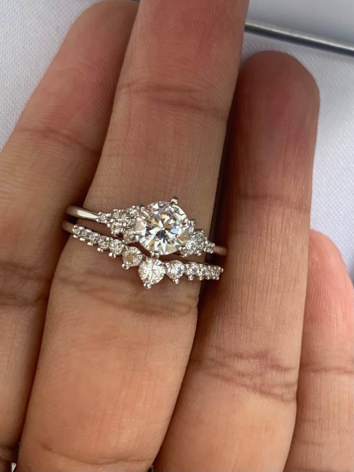 925 Sterling Silver Wedding Ring set