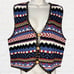 Lizsport Women's Vintage Boho Western Knit Button Sweater Vest Size L Multicolor