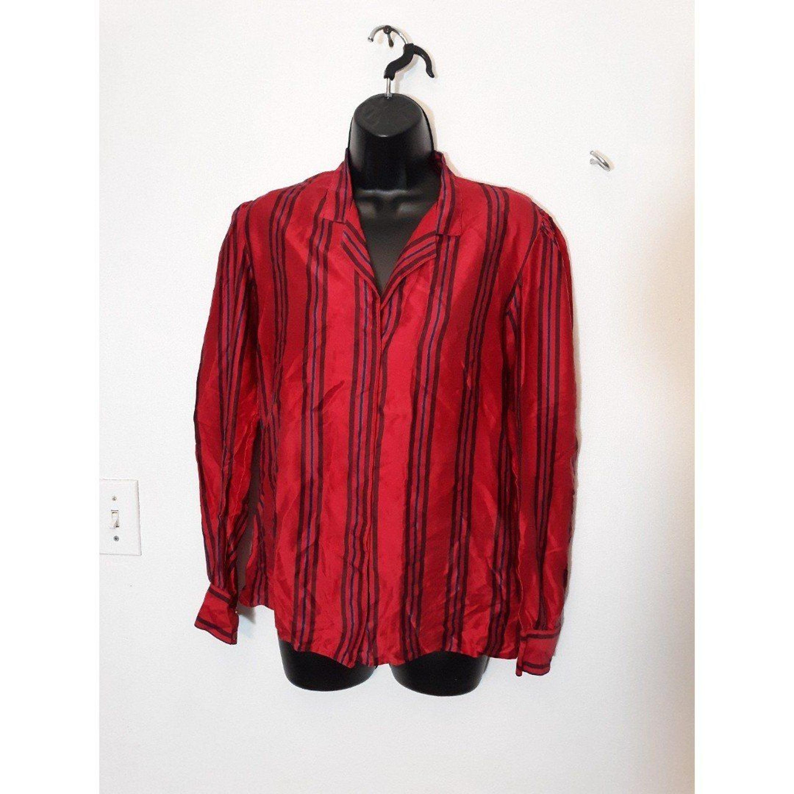 Levante silk striped button down blouse