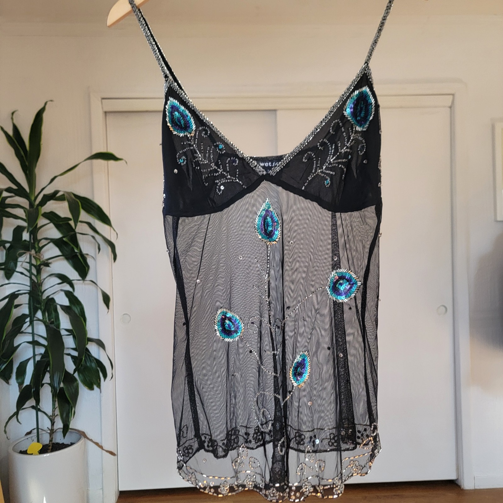 Y2K Beaded and Sequined Wet Seal Festival Top ♡ Sz M