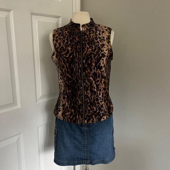 Y2K JORDAN FUZZY CHEETAH PRINT VEST