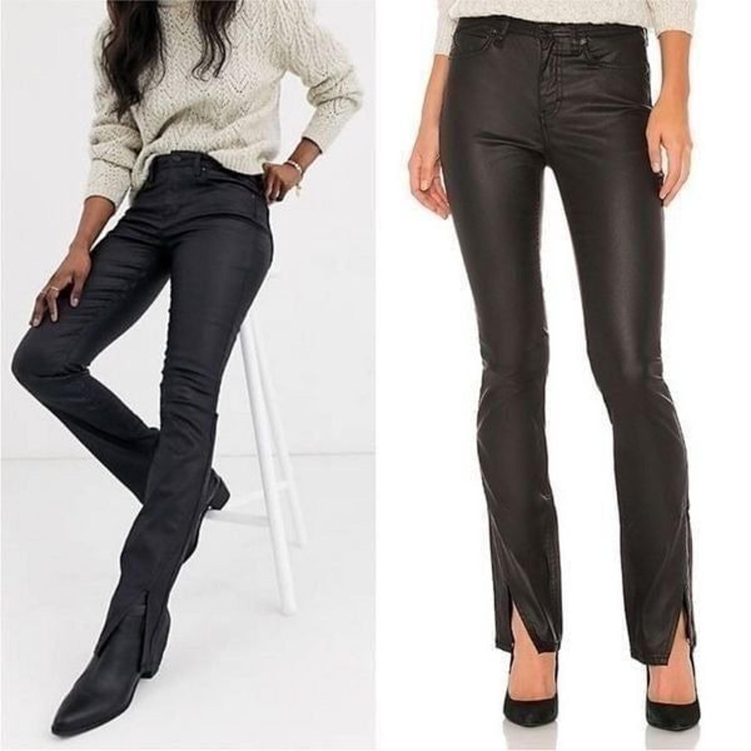 Free People Spellbound Black Coated Bootcut Jeans NWT 24