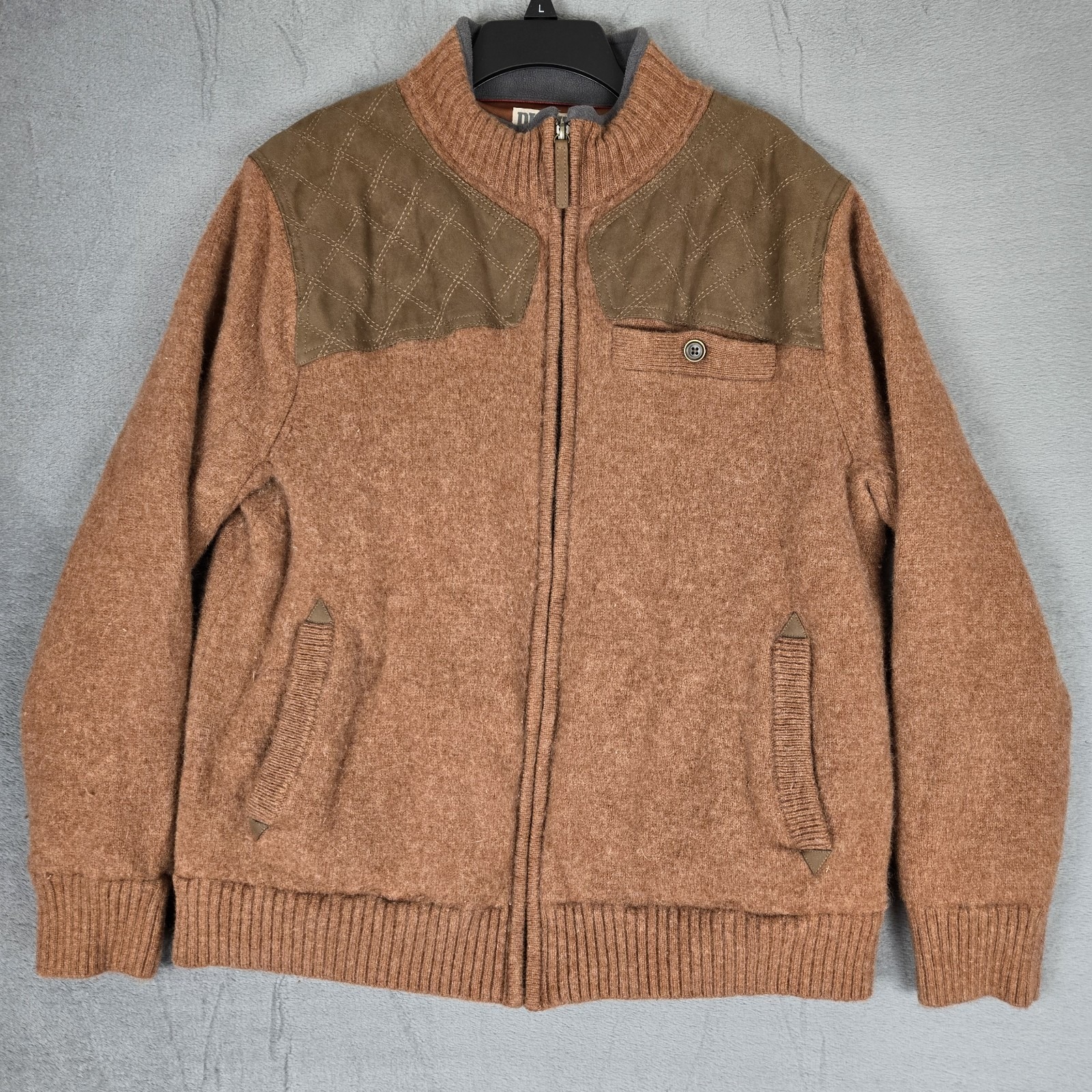 Duluth Sweater Mens XL Orange Shetland Wool Windproof Full Zip Shooting Rifle
