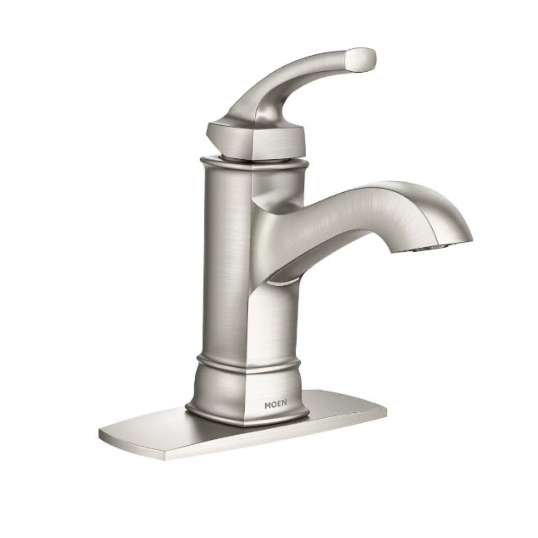 Moen Hensley Single-Handle Bathroom Faucet, Spot Resist Brushed Nickel
