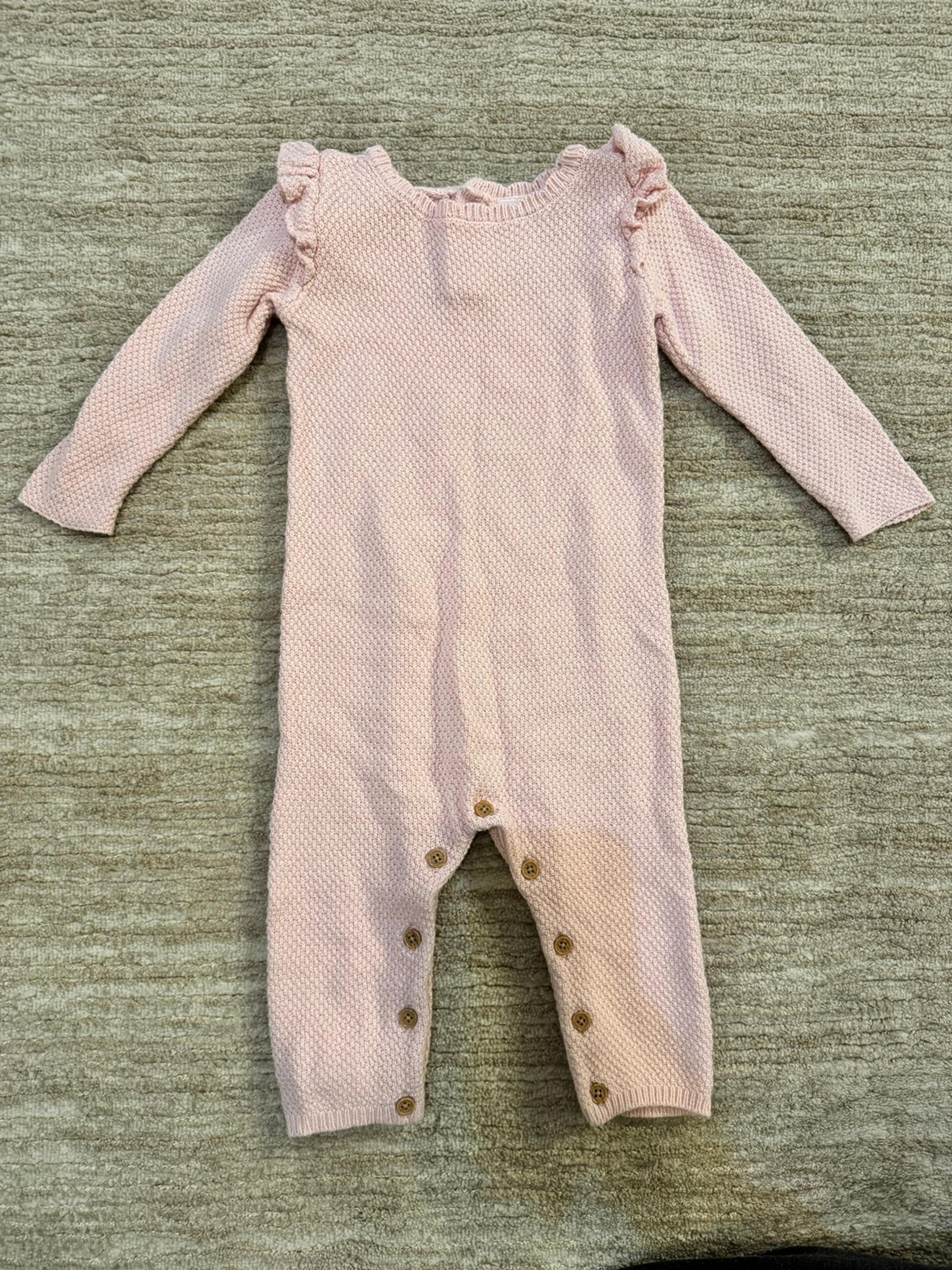 Baby sweater knit coverall