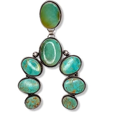 Authentic Native Made Turquoise Naja Pendant