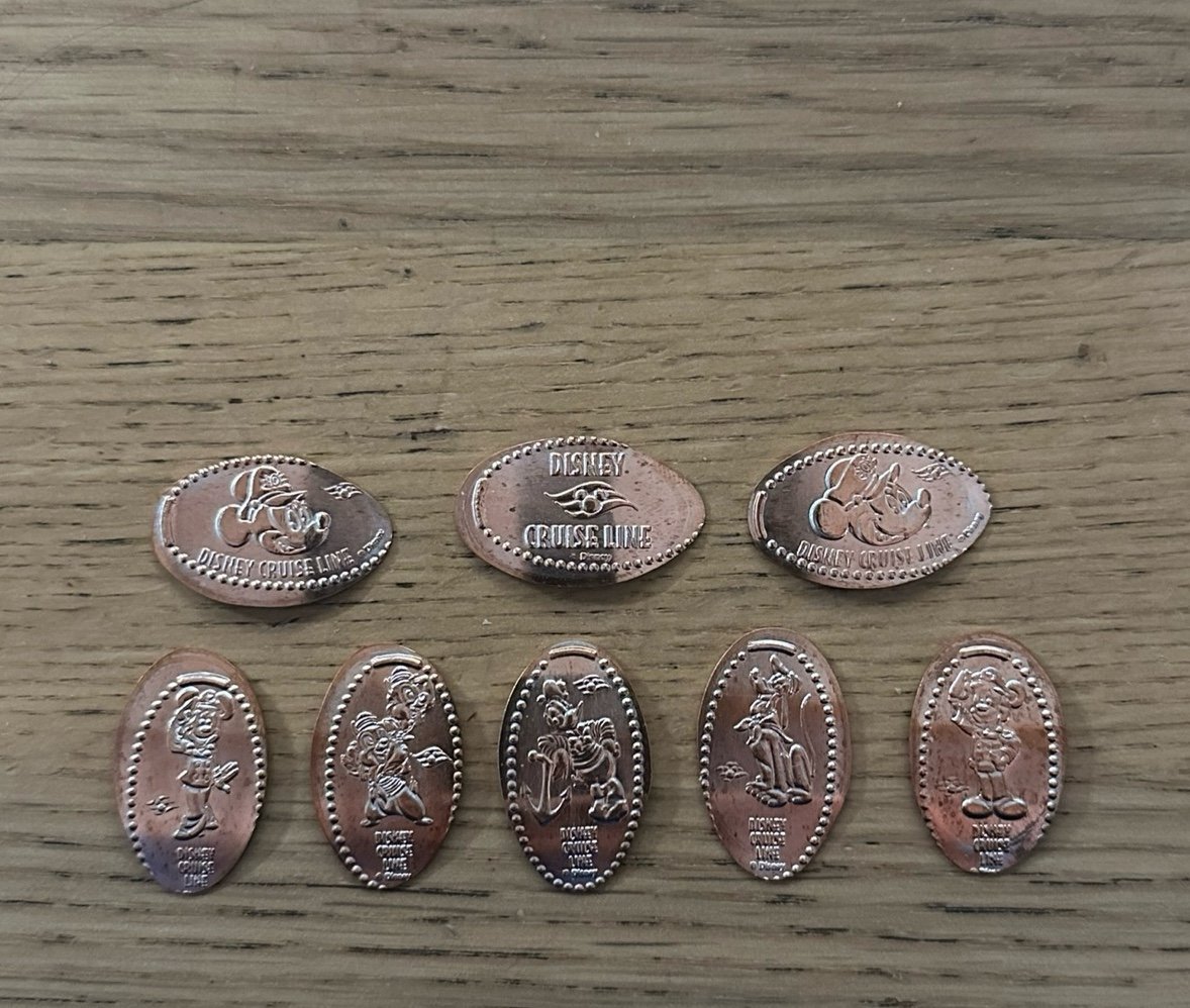 Disney Cruise Line pressed coins
