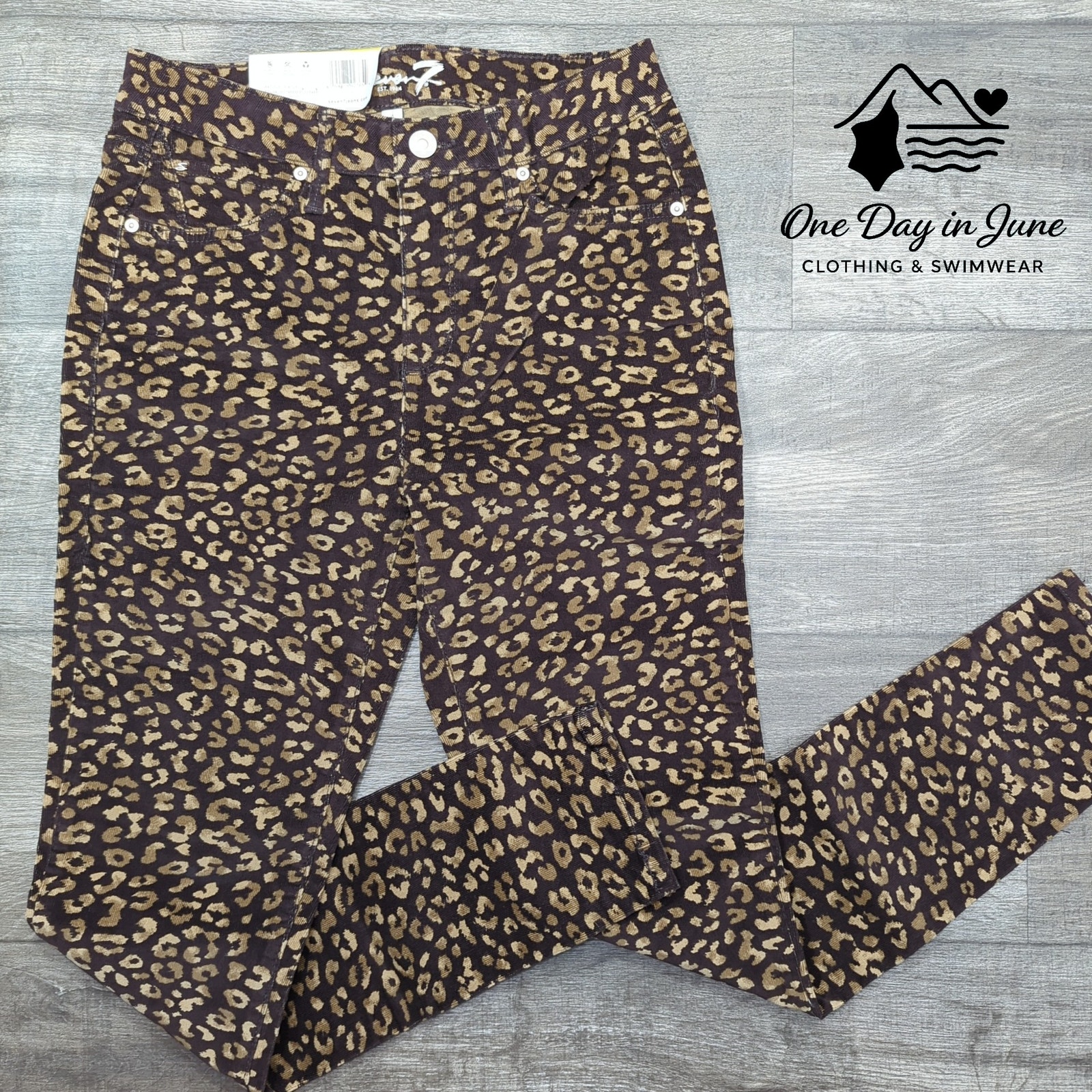 Seven7 Printed Corduroy High Rise Skinny Pants Size 4