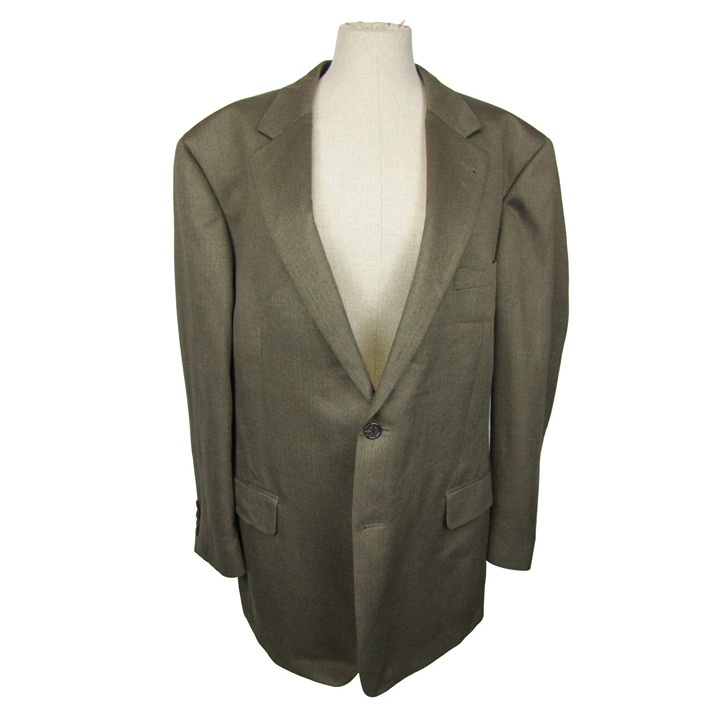 Jos A Bank Brown Silk & Camel Hair Two Button Sport Coat Blazer Jacket Size 46 R