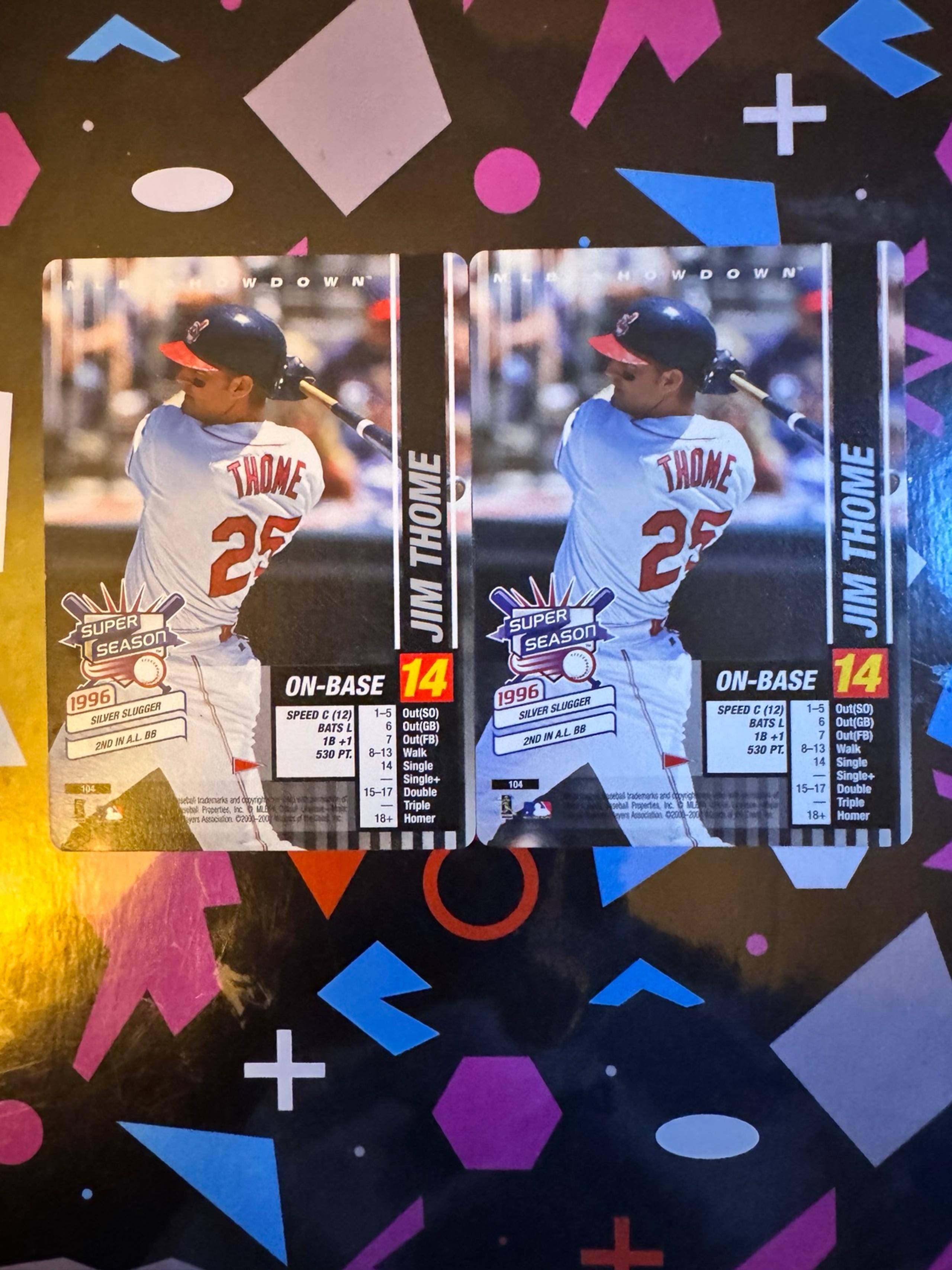 Jim Thome MLB Showdown Lot (2) Super Season Pennant Run 2002 Cleveland Guardians
