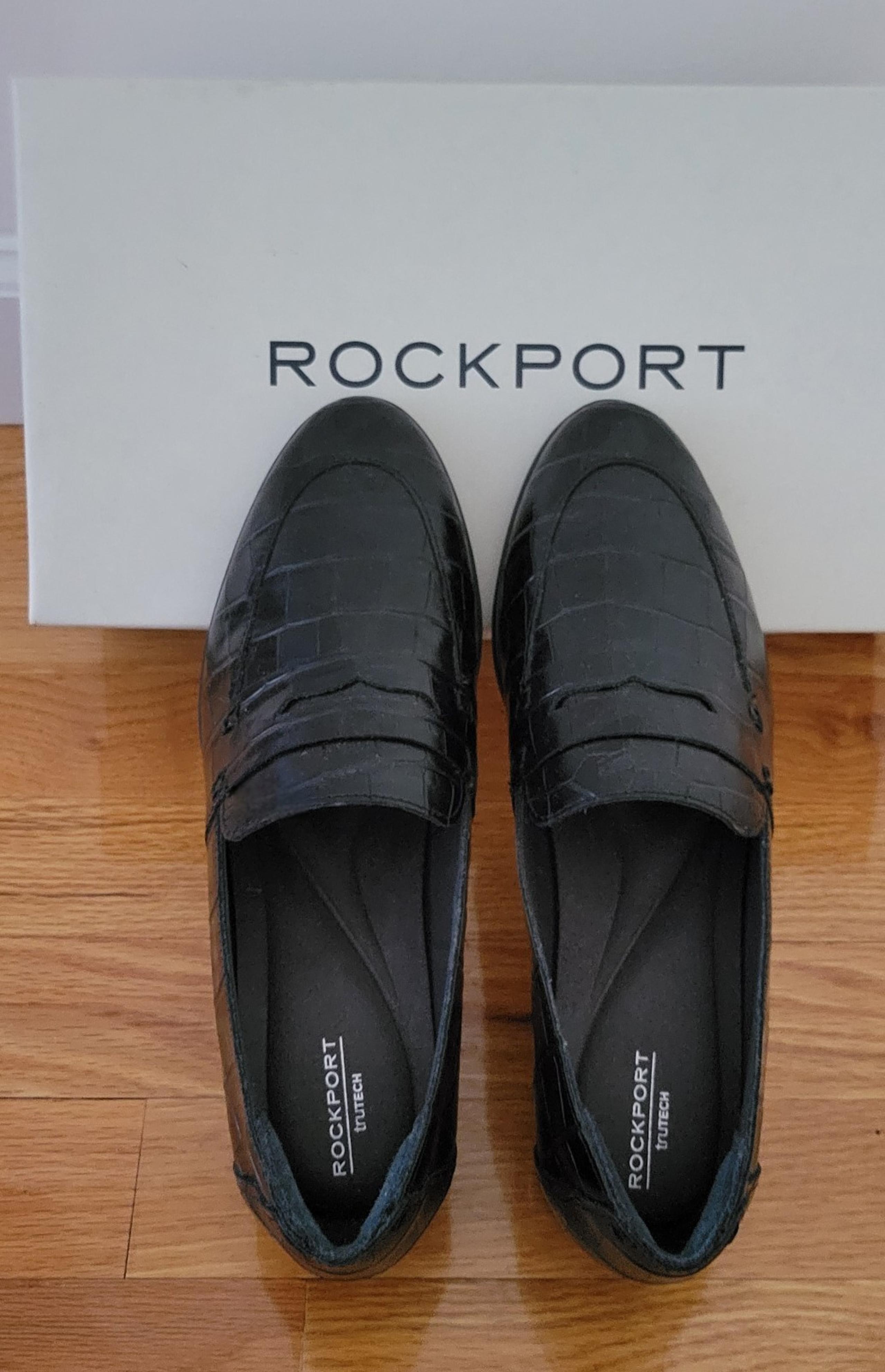 Women's Rockport leather penny loafers- new in box.