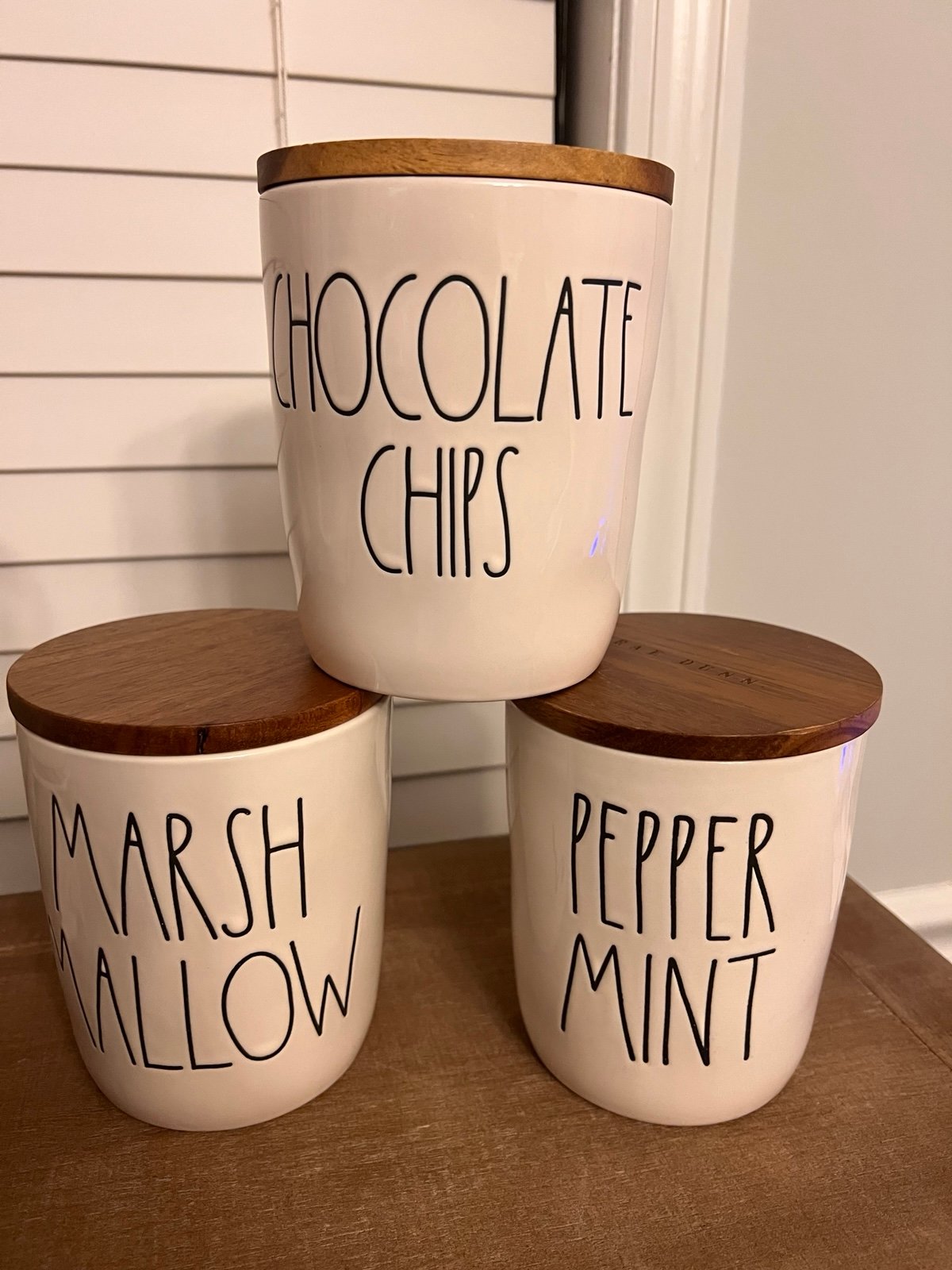 Rae Dunn Cellar Canisters “Marshmallow”, “Peppermints” & “Chocolate Chips”