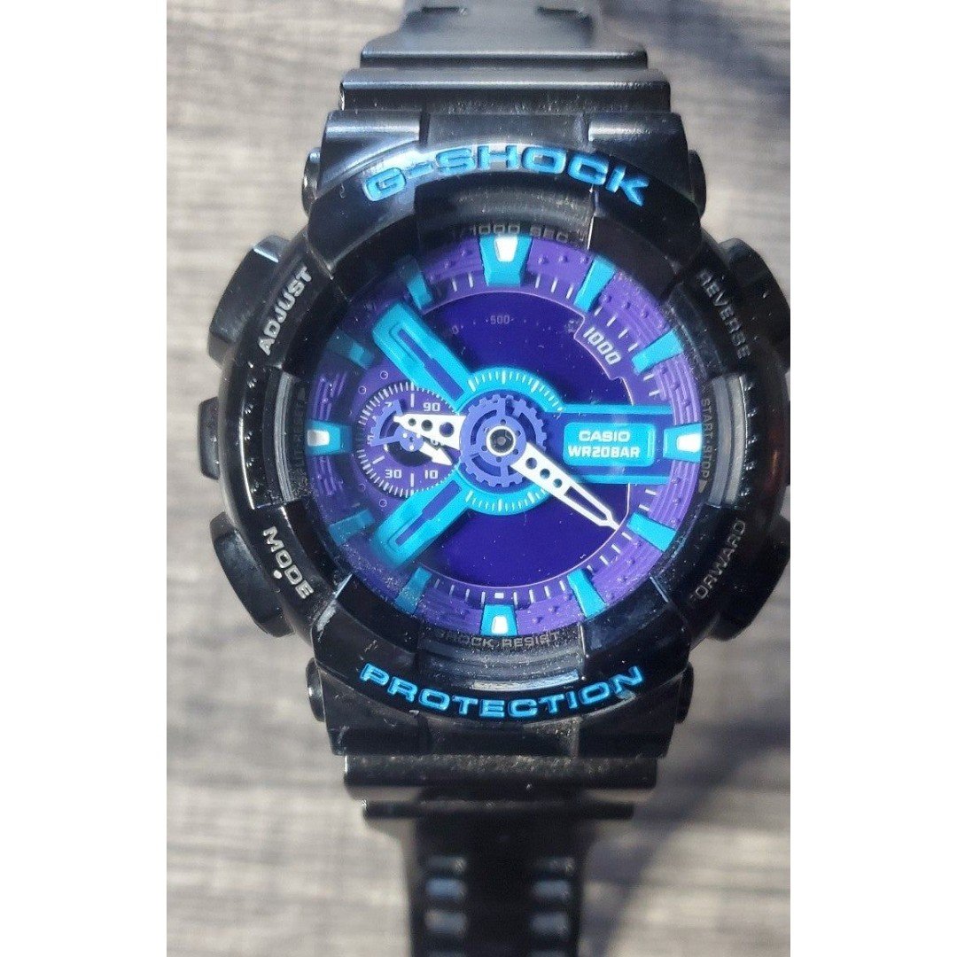 Casio ‎ G-Shock GA-110HC Digital Wrist Watch Black/Blue/Purple Water Resist 200m