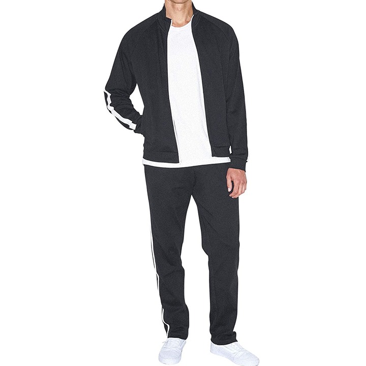 American Apparel Men's Interlock TrackSuit (Black, Large)