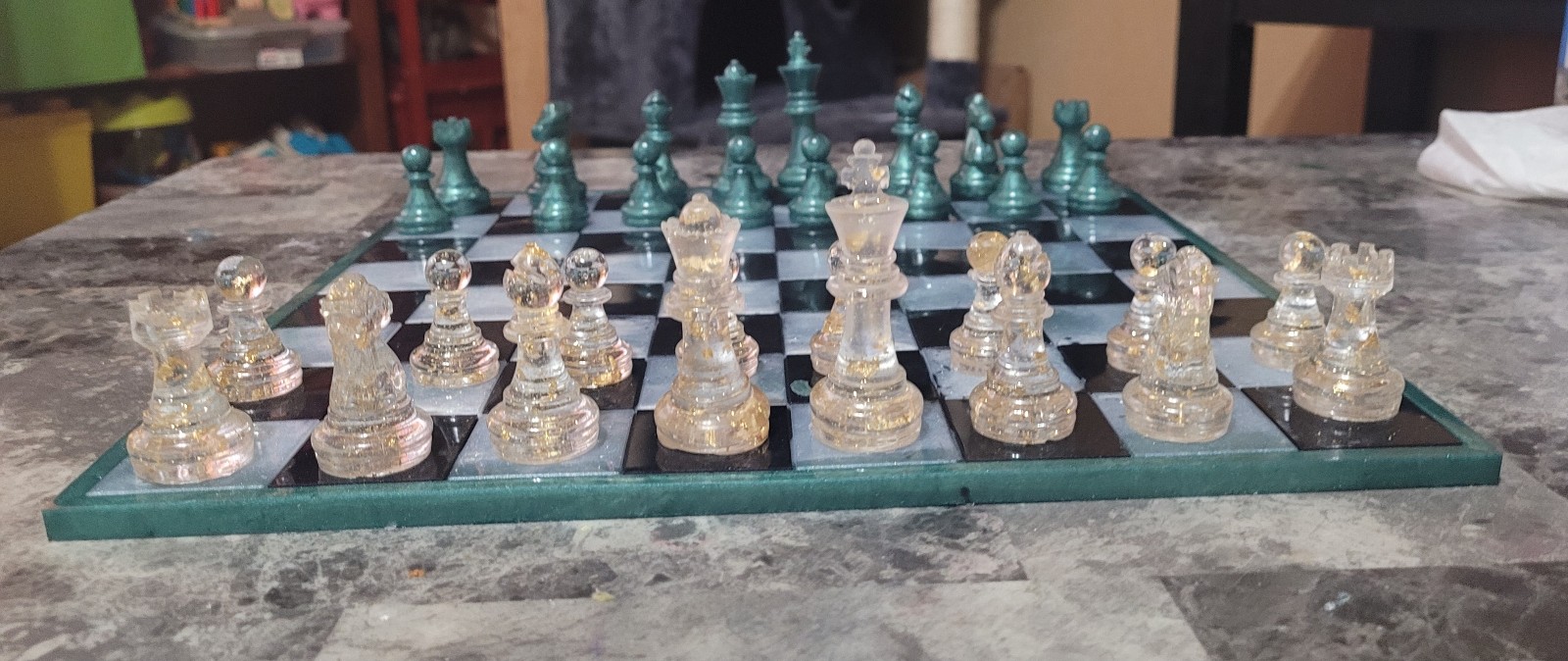 Epoxy chess board