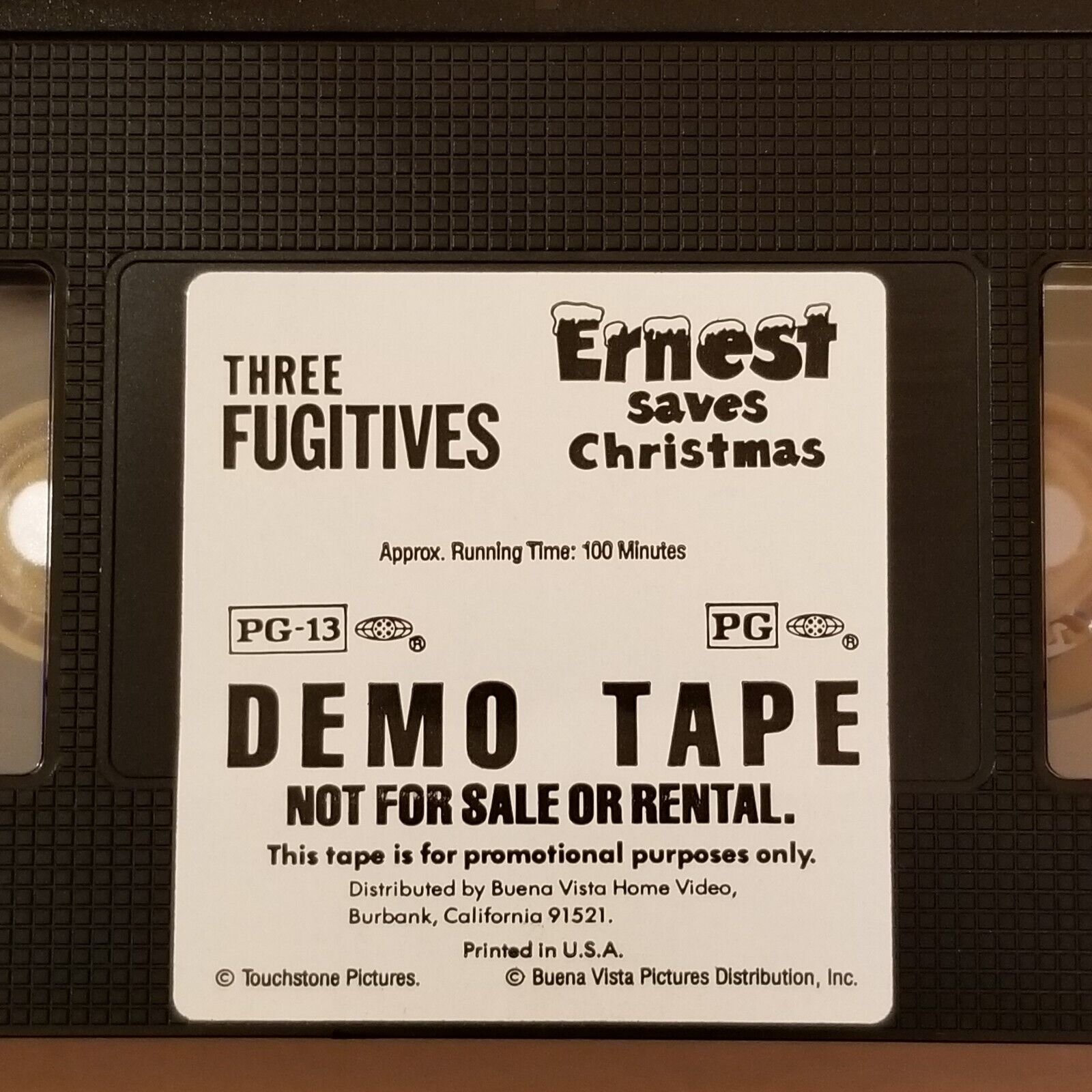 Ernest Save Christmas Jim Varney VHS Video Screener Demo Promo & Three Fugitives