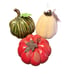 Hobby Lobby 2020 Set Of 3 Ceramic Pumpkin Gourds w/Metal Leaves Thanksgiving