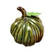Hobby Lobby 2020 Set Of 3 Ceramic Pumpkin Gourds w/Metal Leaves Thanksgiving