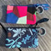 Vera Bradley Lot 2 Zip ID Ring Clip Key Coin Case Purse Java Floral Colorblock