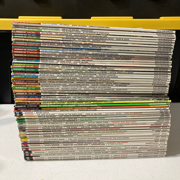 Dungeon Magazine Lot x53 (95-150) Paizo Dungeons And Dragons D&D Tabletop RPG