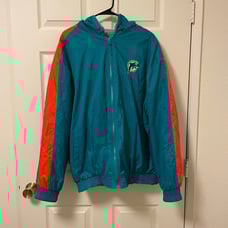 VTG NFL MIAMI DOLPHINS HOODED PUFFER JACKET Reversible Sz XL