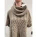 Autumn Cashmere Turtleneck Fringed Cowl Multi Stitch Poncho Taupe - O/S