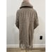 Autumn Cashmere Turtleneck Fringed Cowl Multi Stitch Poncho Taupe - O/S