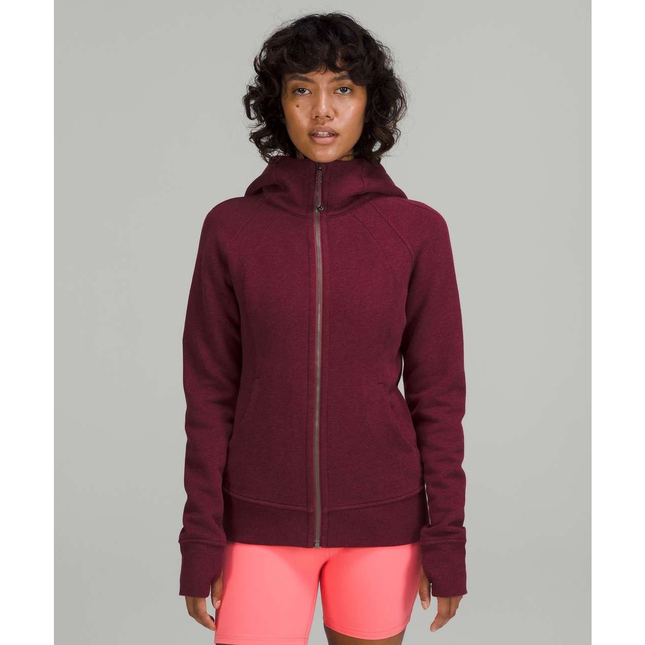 Lululemon Scuba Full-Zip Hoodie Heathered Smoky Red size 4