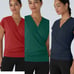 Halara Lot of 3 V Neck Cap Sleeve Crossover Ruched Solid Work Blouses