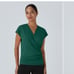 Halara Lot of 3 V Neck Cap Sleeve Crossover Ruched Solid Work Blouses