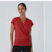 Halara Lot of 3 V Neck Cap Sleeve Crossover Ruched Solid Work Blouses