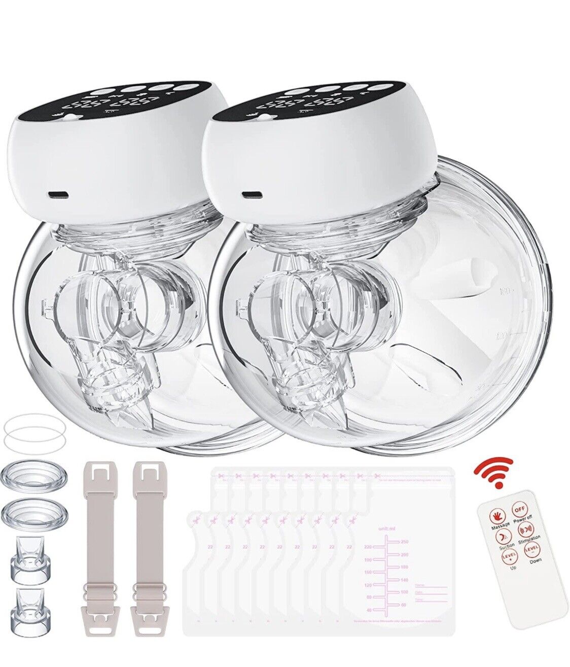 Double Wearable Electric Breast Pump, many modes and levels with Remote